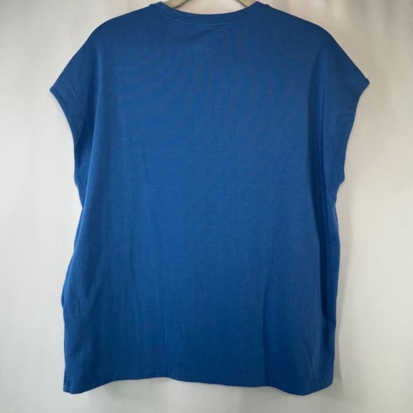 Anthropologie Blue Cap Sleeve Relaxed Fit Top | Women’s Size Small - Picture 3 of 5